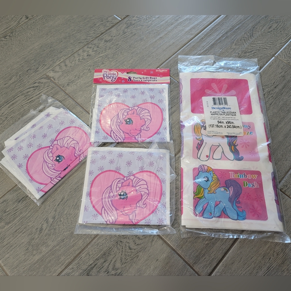 2003 Y2k My Little Pony Party Supplies Tablecloth Party Bags Birthday Pinkie Pie